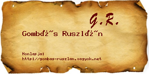 Gombás Ruszlán névjegykártya